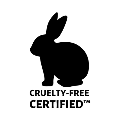 Cruelty-Free Certified logo with a black rabbit silhouette on a white background